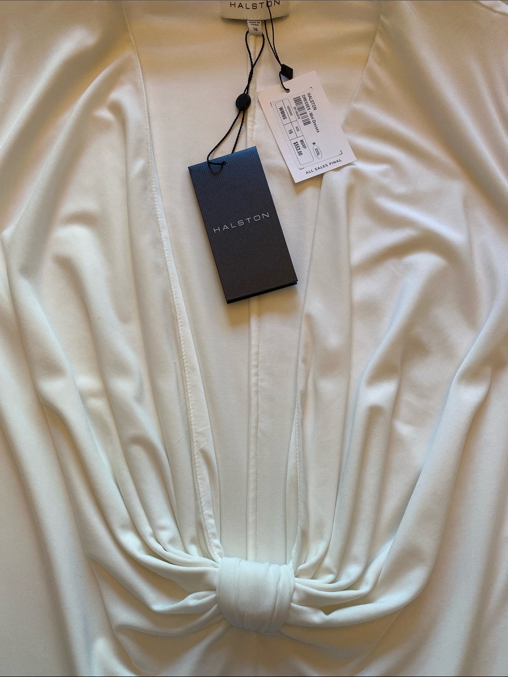 Halston Fay Draped Jersey Plunge Mini Dress NWT Size 16 - Picture 9 of 9